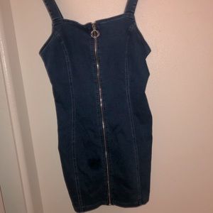 Denim zipper dress